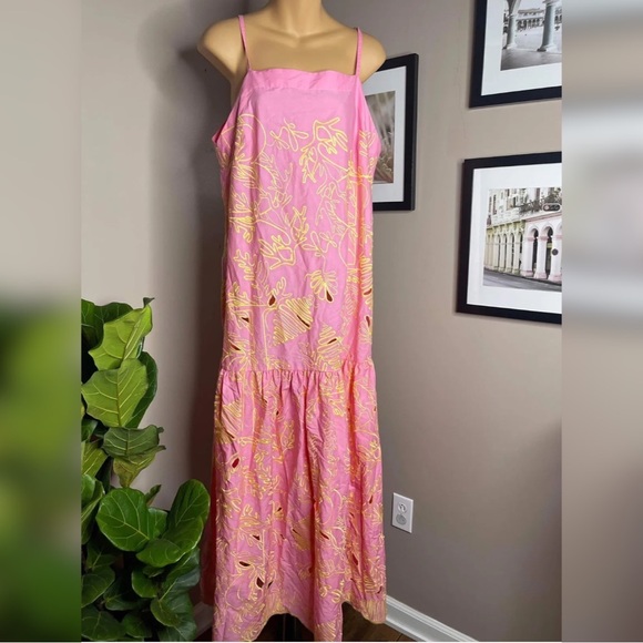 Anthropologie Beatrice B Square-Neck Midi Dress Size XL - Picture 5 of 8